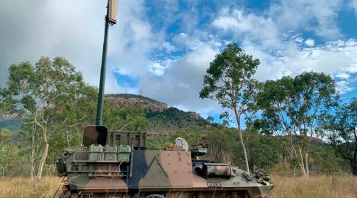 An RfOne MK II long-range sensor fitted onto an Australian Army ASLAV surveillance vehicle. DroneShield announced on 19 July that it has secured a contract to supply an undisclosed number od RfOne MKIIs to the Australian Army.