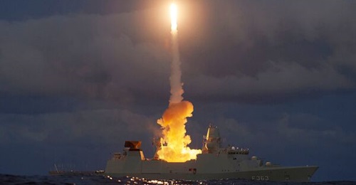 Iver Huitfeldt-class frigate HDMS 
        
         fires a RIM-66 SM-2 area air defence for the first time on the Andøya test range off Norway on 4 May.