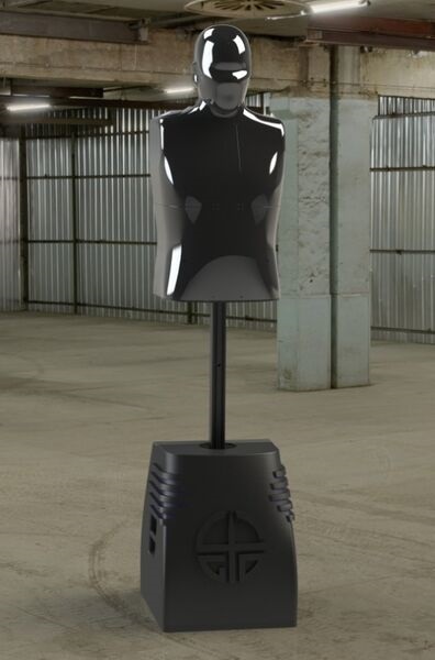 4GD's SimStriker intelligent humanoid-shaped target in a raised position. Ten of these are being acquired for the UK's 16 Air Assault Brigade SmartFacility urban training centre at Colchester, which is also provided by 4GD.
