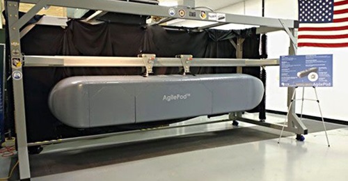 AdamWorks manufactures the AgilePod, which can be mounted on aircraft to carry sensors.
