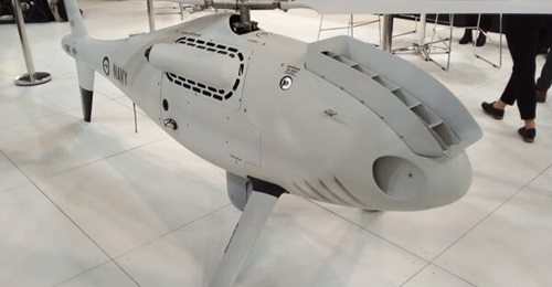 The S-100 Camcopter, which is in service with the Royal Australian Navy, is seen here at Indo Pacific 2022.