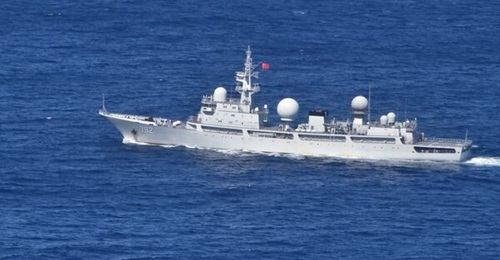 A Chinese PLAN intelligence collection vessel, 
        
        , pictured operating off the north-west shelf of Australia.