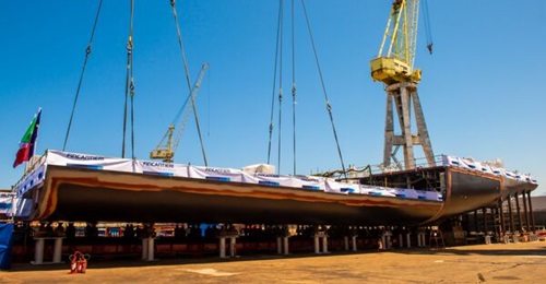 Fincantieri lays the keel for Qatar's new LPD at its Palermo yard on 17 May.