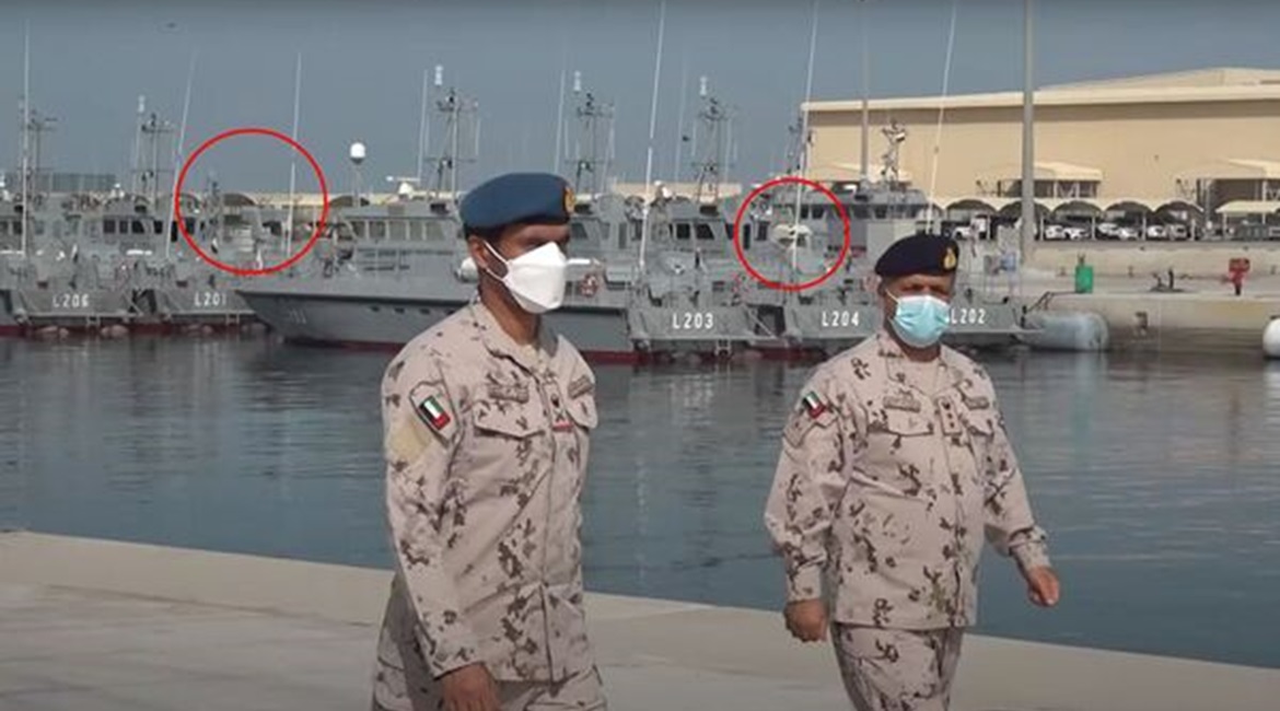 A still from the WAM video shows L205 fitted with a new launcher and EODS (circled left) and L204 fitted with a Hitrole-G (circled right).