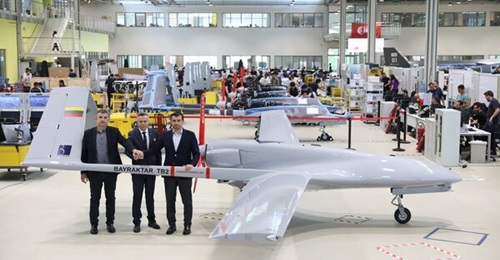 A Bayraktar TB2 in Lithuanian colours. The manufacturer, Baykar, is to donate the UCAV to Ukraine after learning about the crowdfunding effort of the Lithuanian public.