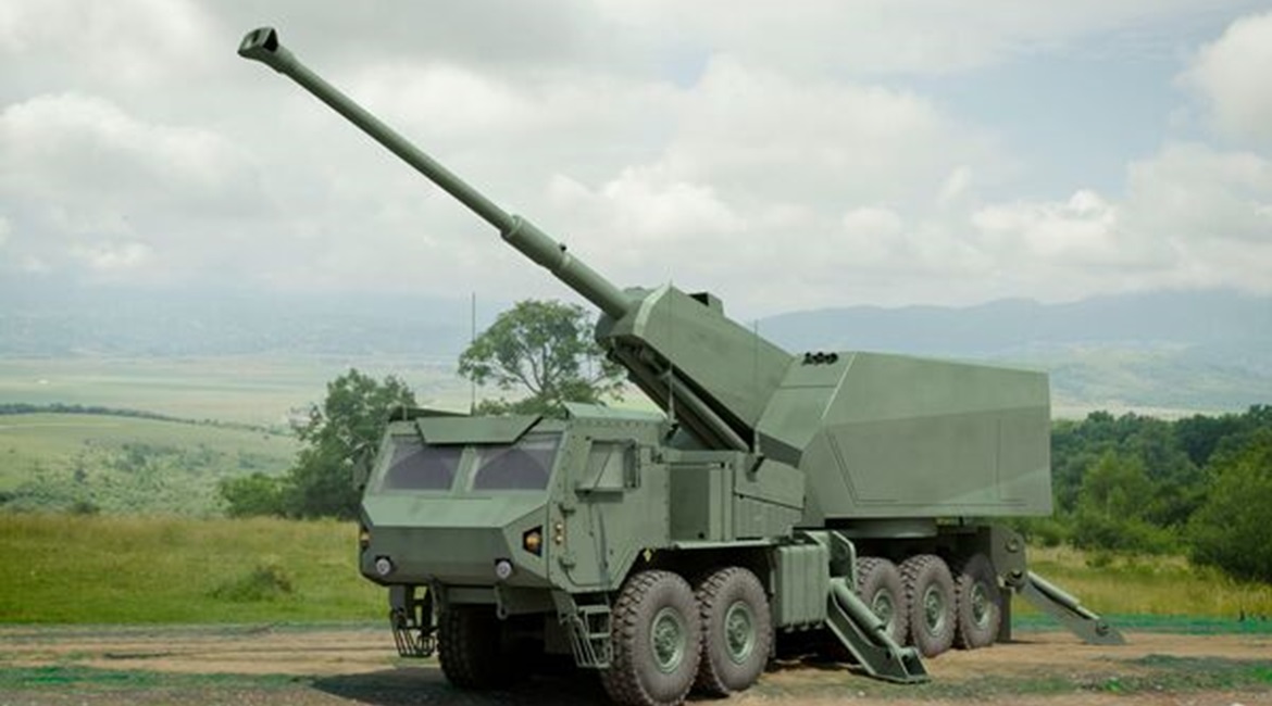 A rendering of the new SIGMA 155 mm/52 calibre self-propelled artillery system being developed by Elbit Systems for the Israel Defense Force, based on an Oshkosh Defense 10×10 platform.