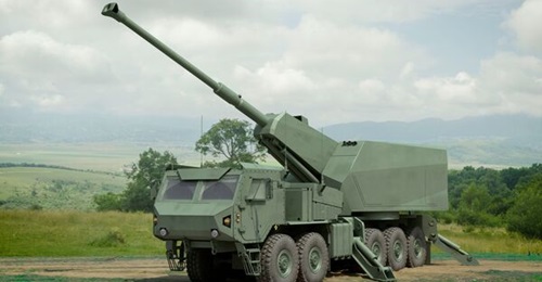 A rendering of the new SIGMA 155 mm/52 calibre self-propelled artillery system being developed by Elbit Systems for the Israel Defense Force, based on an Oshkosh Defense 10×10 platform.