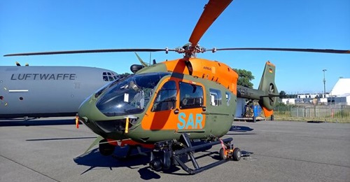 A German Army H145 on static display at ILA 2022. With both Germany and the Netherlands looking for a new training helicopter, the H145 is a likely candidate.