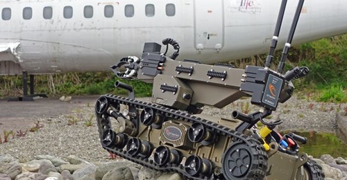 The Avenger LT traverses rugged terrain.