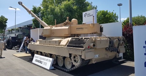 John Cockerill Defense displayed a Leopard 1 tank with a 3105 turret at Eurosatory 2022.