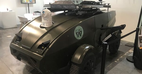 A Weasel unmanned demonstrator vehicle at Eurosatory 2022.
