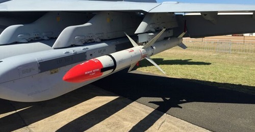 The AGM-88E AARGM on a Royal Australian Air Forces's EA-18G Growler electronic warfare aircraft
