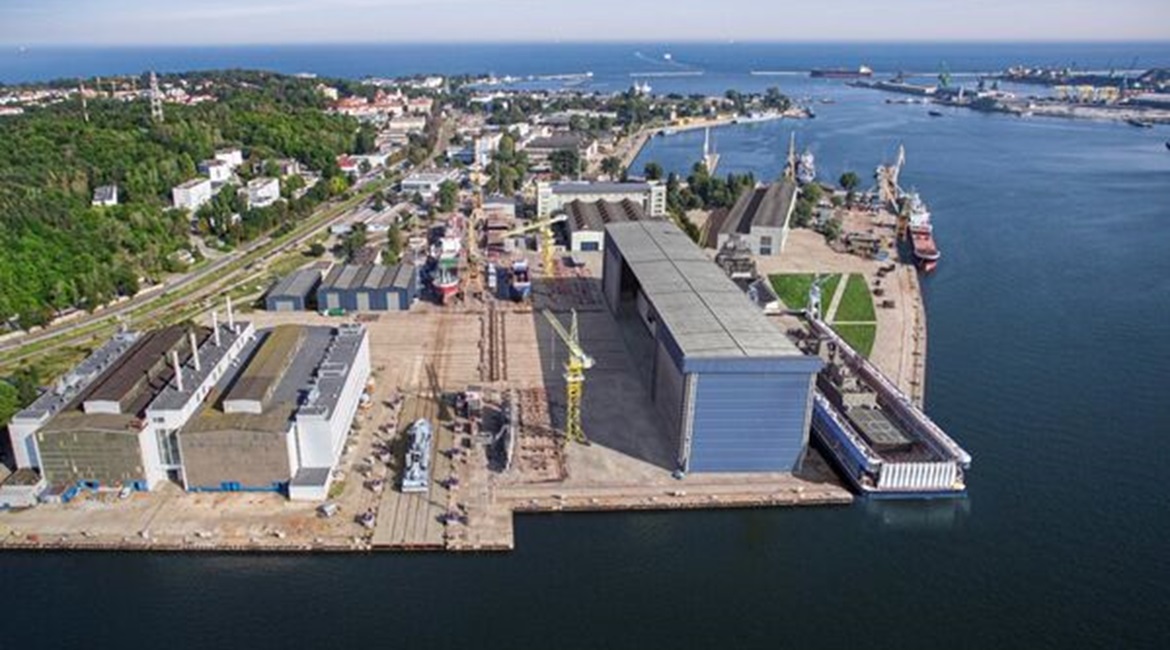 An artist's impression of planned PGZ Naval Shipyard modernisation for Poland's Miecznik coastal defence frigate programme.