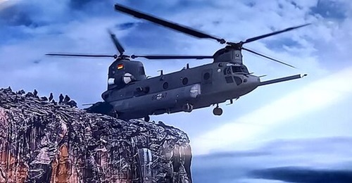 An artist's impression of the Chinook in German service, shown at ILA 2022.