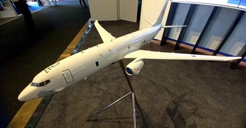 A model of the P-8A Poseidon in German markings displayed at ILA 2022.