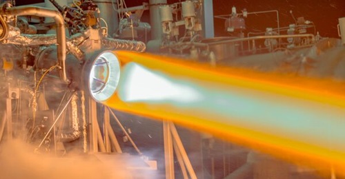 Aerojet Rocketdyne tests a rocket engine's thrust chamber assembly.