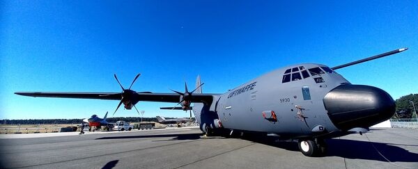 Seen being displayed at ILA 2022, the C-130 in service with the Luftwaffe, the Armée de l'Air et de l'Espace, and the Swedish Air Force is one of the aircraft types earmarked for replacement by the FMTC project.
