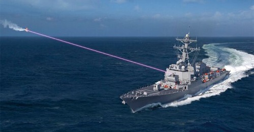 An artist's rendering of Lockheed Martin's HELIOS system: one of several first-generation HEL weapons being introduced by the US Navy into frontline service.