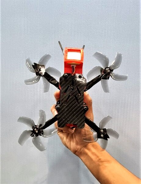 The Balidan UAV, on display at East Tech 2022, is designed for carrying a small amount of explosives.