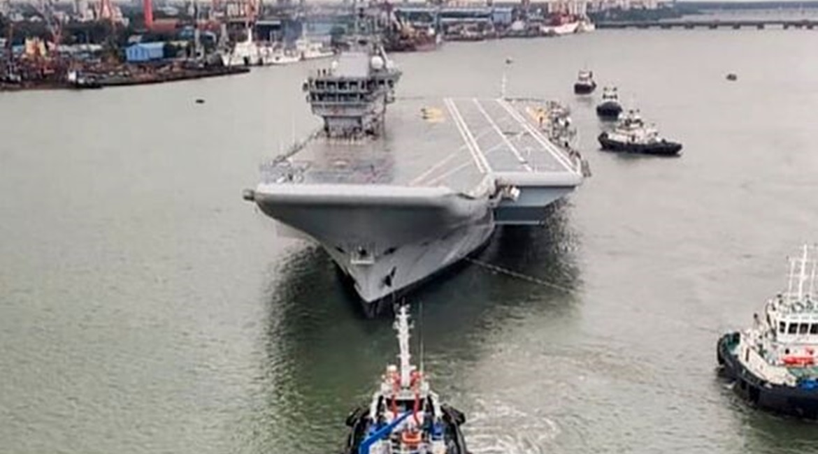 The Indian Navy's future aircraft carrier, 
        
        , left the southwestern port of Kochi on 4 August to embark on its maiden sea trials.