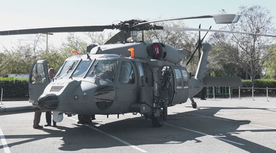 The USAF HH-60W Combat Rescue Helicopter on display at AFA Winter 2020 on 27 February 2020 in Orlando, Florida. A judge has ruled against the USAF in a bid protest over the service's intent to sole-source a USD980 million ID/IQ contract to Sikorsky for...