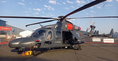 An AW149 was on static display throughout the Farnborough Airshow 2022.