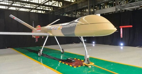 Indonesia's indigenously developed strike-capable UAV, Elang Hitam (Black Eagle), seen here during its unveiling ceremony in December 2019.