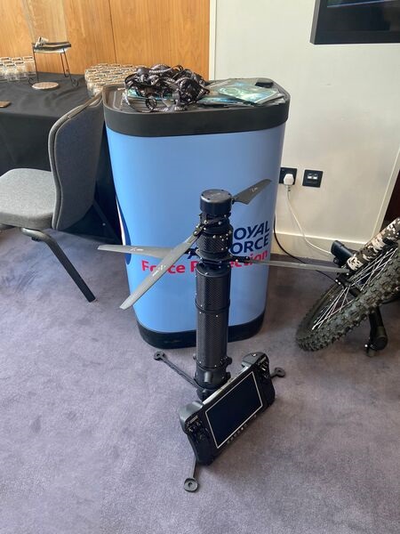 NGFP components displayed at the Air and Space Chiefs' Conference included a mock-up of the PHOLOS VTOL UAS.