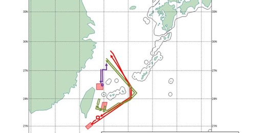The flight path of the UAVs deployed by the PLA near Japan's south-western islands and Taiwan on 4 August.