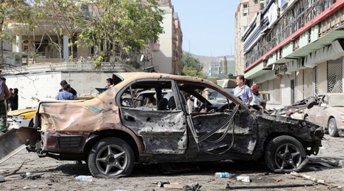 The aftermath of an attack near the residence of Acting Afghan Defence Minister Bismillah Khan Mohammadi in Kabul on 3 August amid a deteriorating security situation across Afghanistan.