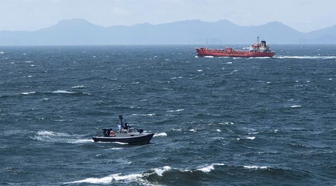 The Sea Sword 3 USV undergoing sea trials.