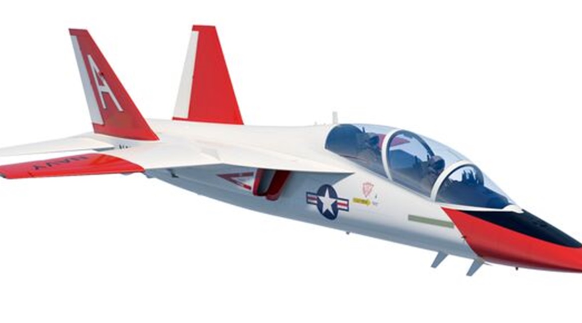 A conceptual image of the Boeing T-7A Red Hawk in US Navy colours. Along with Lockheed Martin and Leonardo, the company is to compete the service's T-45 Goshawk replacement programme.