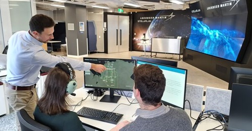 STELaRLab scientists are pictured testing decision support AI systems using a live, virtual, constructive training system.