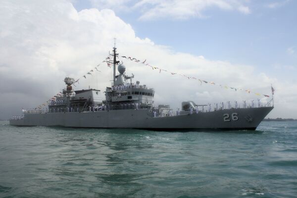 KD
Lekir
, seen here in the Singapore Strait. The corvette launched an Exocet MM40 missile at the recently concluded Exercise ‘Taming Sari 20/21'.
(Janes/Ridzwan Rahmat)