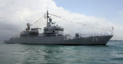 KD 
        
        , seen here in the Singapore Strait. The corvette launched an Exocet MM40 missile at the recently concluded Exercise 'Taming Sari 20/21'.
