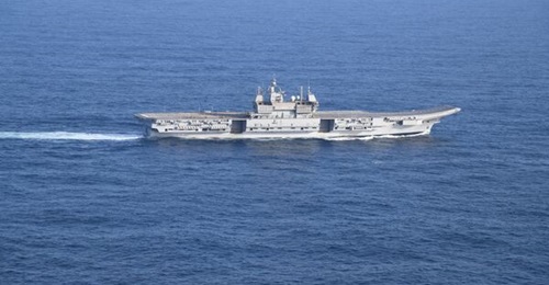 The Indian Navy's Indigenous Aircraft Carrier, seen here during its sea trials. The vessel was commissioned as INS 
        
         on 2 September 2022.