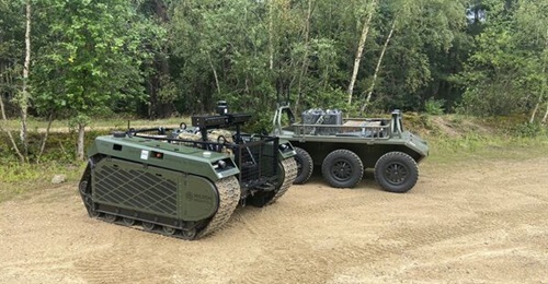 Dstl publicly showed Project Theseus's Viking and Titan UGVs at a British Army testing site in Aldershot, UK, last week for the first time.
