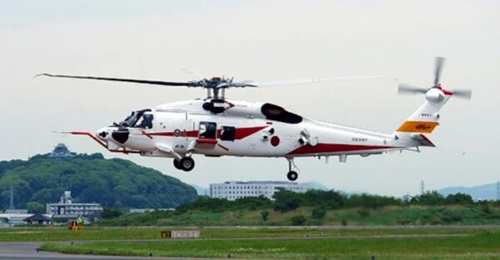 The Mitsubishi Heavy Industries XSH-60L prototype, seen here in a test flight, took to the skies for the first time on 12 May 2021 from Nagoya Airport. Japan has proposed an acquisition programme for six SH-60L airframes, which is based on the XSH-60L,...