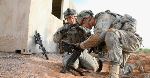 US Army soldiers conduct ground operations during field exercises for the Integrated Tactical Network.