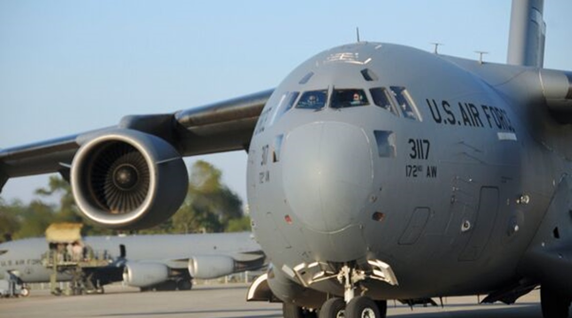 A USAF C-17 pictured in a 2016 photo. The US used 18 flights of C-17s to evacuate roughly 2,000 people from Kabul in a 24-hour period ending the morning of 18 August as the Pentagon's airlift from Afghanistan continues.