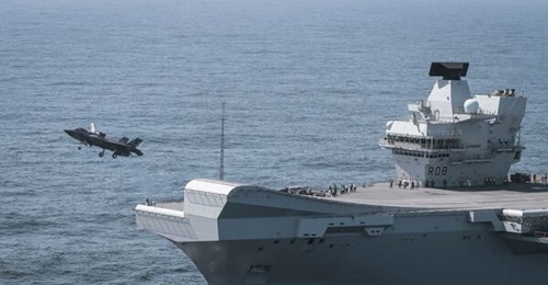A file photo of an F-35B launching from the deck of HMS 
        
        . On 17 November 2021 aircraft ZM152 crashed because of a loss of power caused by a protective engine blank not being removed before take-off.