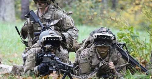 Soldiers from the US Army's 82nd Airborne Division use IVAS prototypes during Solider Touchpoint 3 in October 2020 at Fort Pickett in Virginia.