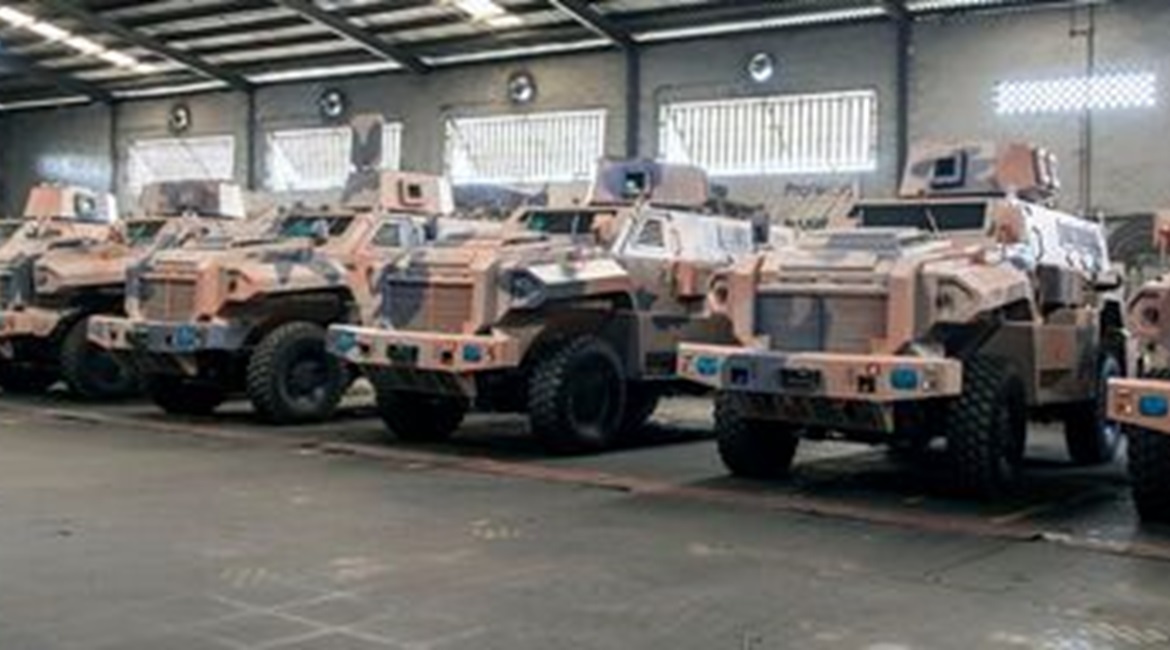 Eight of the Ara 2 MRAPs that Nigeria's Proforce delivered to Chad in May.
