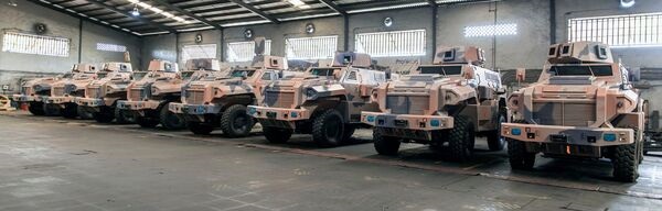 Eight of the Ara 2 MRAPs that Nigeria's Proforce delivered to Chad in May.