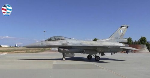 Screenshot from a US Embassy in Athens video showing one of two upgraded Lockheed Martin F-16V Fighting Falcon combat aircraft delivered to the Hellenic Air Force on 12 September.