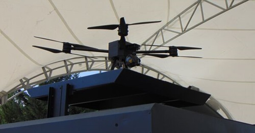 The Owl mobile surveillance system's UAV can be extended up to 100 m.