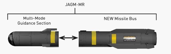 Lockheed Martin's JAGM-MR uses a new missile bus to increase range.
