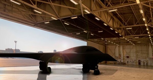 An artist's rendering of the B-21 Raider bomber.