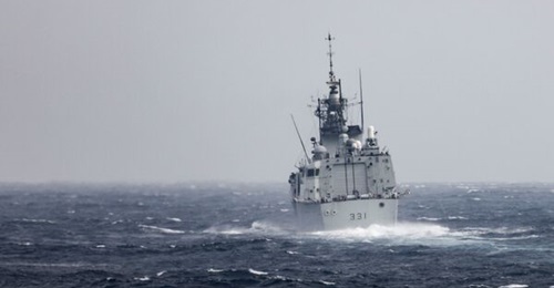 Royal Canadian Navy Halifax-class frigate HMCS 
        
         seen here from USS 
        
        . The ships conducted a joint transit of the Taiwan Strait on 20 September 2022.