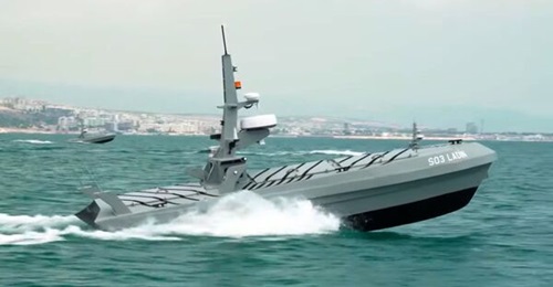 Screen capture of the Albatros-S swarming USV demonstration released by the Turkish Presidency of Defence Industries.